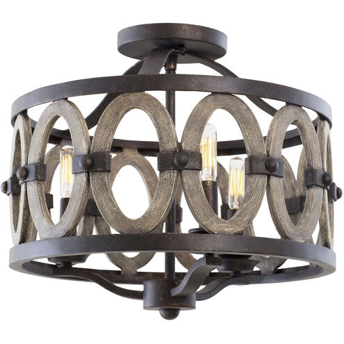 Belmont 3 Light 16.5 inch Florence Gold Flush Mount Ceiling Light